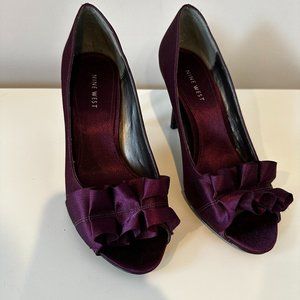 Nine West Purple Ruffle Heels- Size 6.5